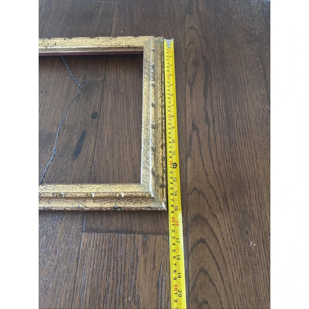 Vintage Gold Gilt Wood Picture Frame 27x15 Distressed Ornate Antique Style